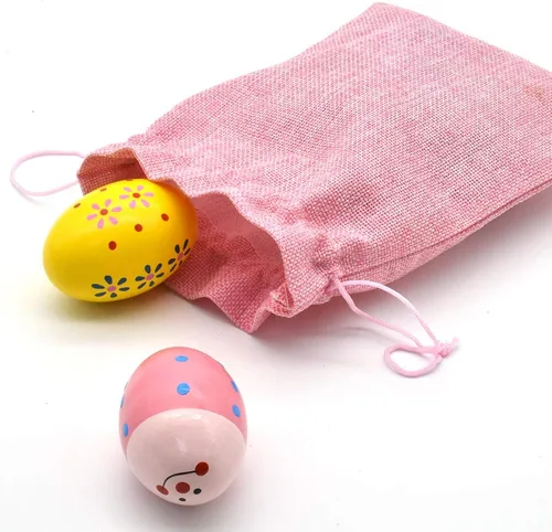 Miniatura 6 de Hayder Huevos de Pascua de madera, juguetes Maracas para niños, agitadores de mano musicales de percusión para recuerdos de fiesta, suministros