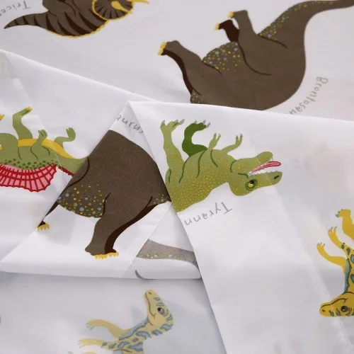 MAG Sábana encimera individual de dinosaurio de solo 65 x 95 pulgadas, bonita sábana superior con estampado de dinosaurios de dibujos animados,