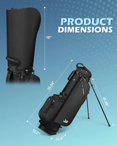 Miniatura 8 de Bolsa de golf con soporte – Versión mejorada 2025 con bolsillo enfriador, parche para guantes y porta tee, bolsa de golf ligera para domingo