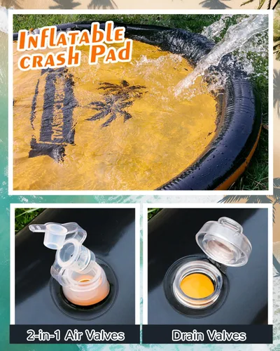 Miniatura 5 de Tobogán acuático de 22 pies para niños y adultos, tobogán acuático extra largo para niños de 5 a 8 a 12 años con piscina y 2 tablas inflables