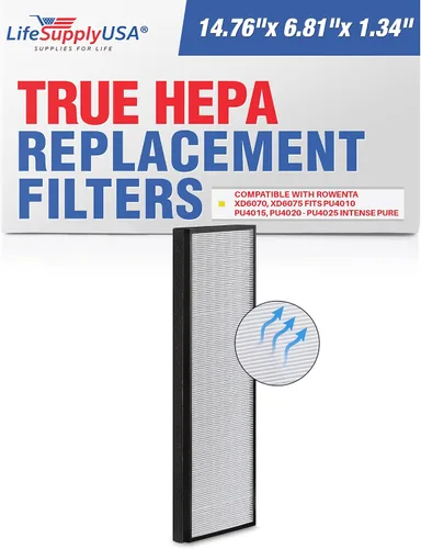 XD6065 Filtro HEPA de repuesto compatible con Rowenta XD6070, se adapta a purificadores de aire puro intenso PU4010-PU4015 y PU4020-PU4025 de