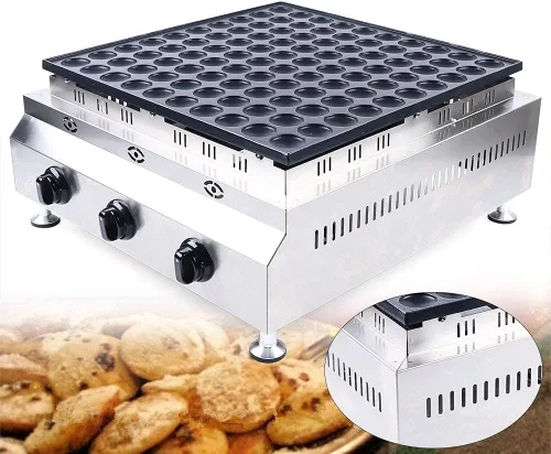 Miniatura 6 de Mini máquina para hacer panqueques holandeses de 100 agujeros, antiadherente de gas LPG Takoyaki, 110 V 1600 W, máquina para hacer gofres