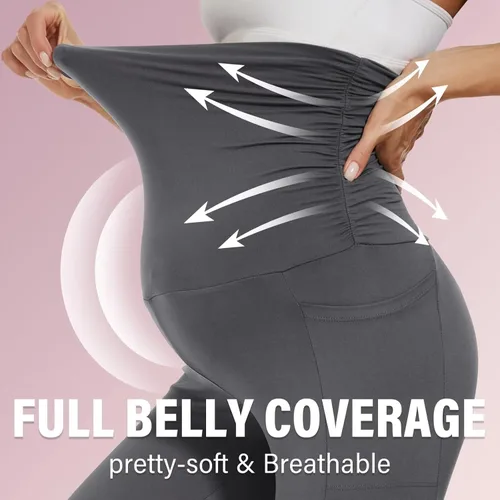 Miniatura 2 de Sundwudu Leggings de maternidad para mujer sobre el vientre embarazo