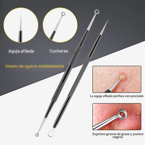 Miniatura 5 de Boxoyx - Kit de herramientas para reventar espinillas, kit de 10 piezas para eliminar puntos negros, kit extractor de comedones con caja