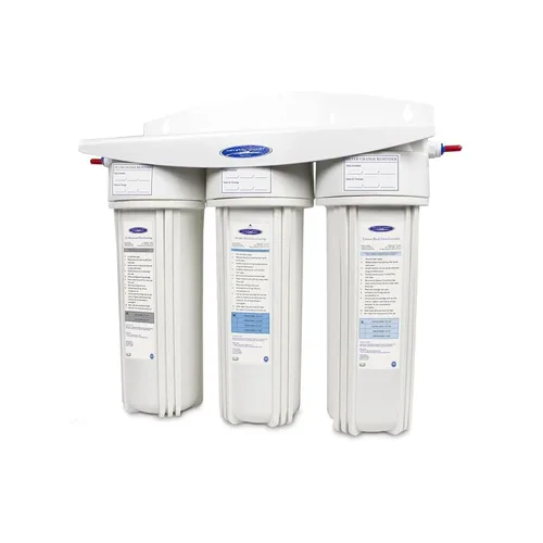 Crystal Quest Filtro de agua de arsénico triple debajo del fregadero, filtración multietapa para cloro y contaminantes, alta capacidad de 10,000