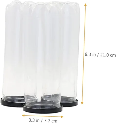 Miniatura 5 de Toddmomy 6 unidades de cilindro de tenis transparente contenedor negro para pelotas de tenis con tapa, organizador de almacenamiento de pelotas