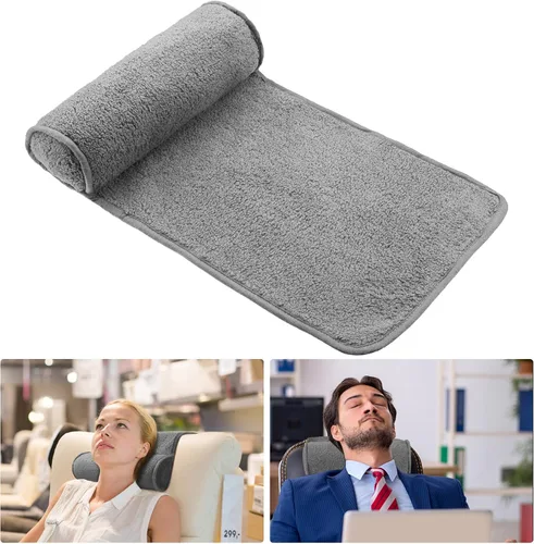 Weysat Almohada reclinable para el cuello y la cabeza, rollo de forro polar antideslizante ajustable para el cuello, cojín para reposacabezas para