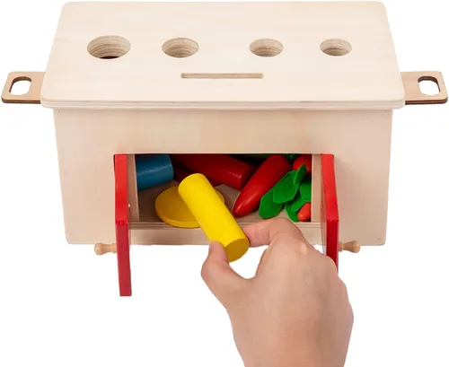Miniatura 6 de Adena Montessori Kit de juego 4 en 1 para bebés y niños pequeños, de 6 a 12 meses a 3 años, incluye caja de monedas, cilindro, caja de zanahoria