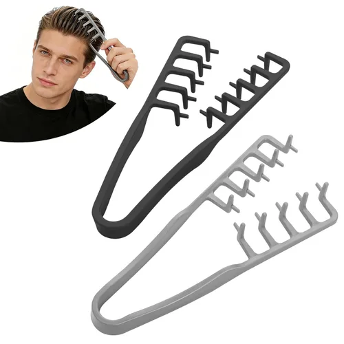 Miniatura 8 de Peine de textura de 2 piezas, peine de volumen para cabello, peine de dientes anchos para rizos, peine de peinado, peines para hombres, juego