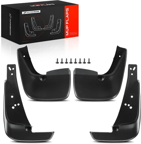 A-Premium Juego de 4 guardabarros con accesorios de hardware compatibles con Toyota Corolla, 2003-2008, 1.8L, (solo sedán), delantero y trasero