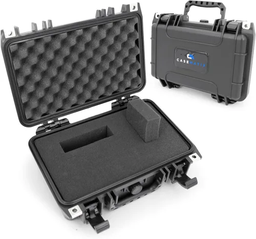Miniatura 11 de CASEMATIX Estuche rígido pequeño impermeable de 9.5 pulgadas con espuma personalizable para electrónica portátil, herramientas y accesorios, funda