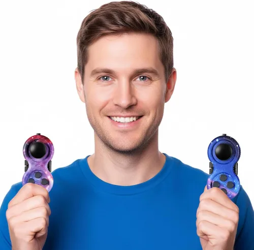 Miniatura 6 de Skylety 2 piezas de juguetes para la ansiedad para adultos, controlador, almohadilla para aliviar el estrés, cubo clicker, controlador de juego