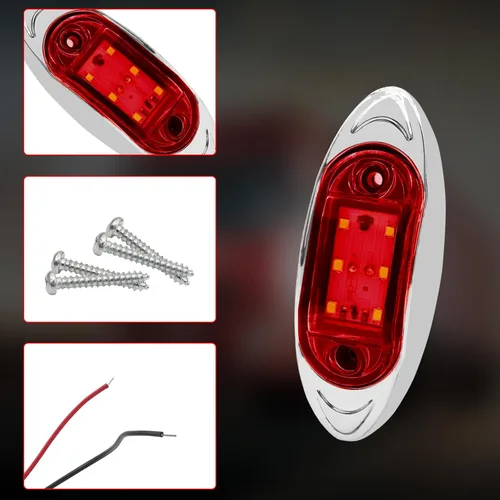 Miniatura 5 de Luz LED de marcador de remolque lateral de camión, 6 LED, lámpara de marcador de liquidación para camiones resistentes, remolques, caravanas, Rojo