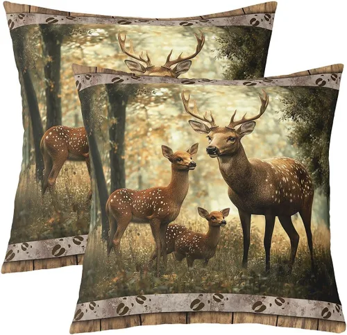 Miniatura 23 de Rustic Musical Double Sides Print Pillow Covers,Guitar Bass Instruments Print Soft Square Cushion Cases 24"x 24",Retro Note Boho Ethnic Plaid Throw