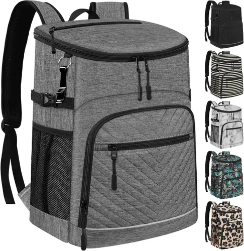 Miniatura 13 de Mochila enfriadora aislada a prueba de fugas, impermeable, mochila enfriadora de 30/45 latas, gran capacidad, ligera, para viajes, camping, playa