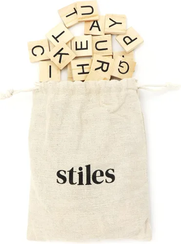 Miniatura 10 de Stiles 100 piezas de azulejos magnéticos de letras, letras magnéticas de madera para pizarra blanca, refrigerador o tablero de letras magnéticas