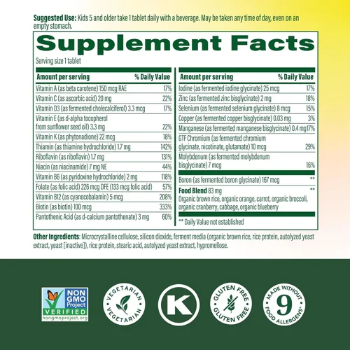 Miniatura 2 de MegaFood Kids One Daily Multivitamínico - Práctico mini multivitamínico para niños, con zinc, vitaminas C, B y D, vegetariano, sin gluten, sin OMG