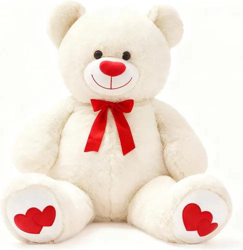 Miniatura 8 de Oso de peluche grande de 43.3 pulgadas, oso de peluche gigante con corazón de amor, lindo juguete de peluche grande suave para niños, novia, San