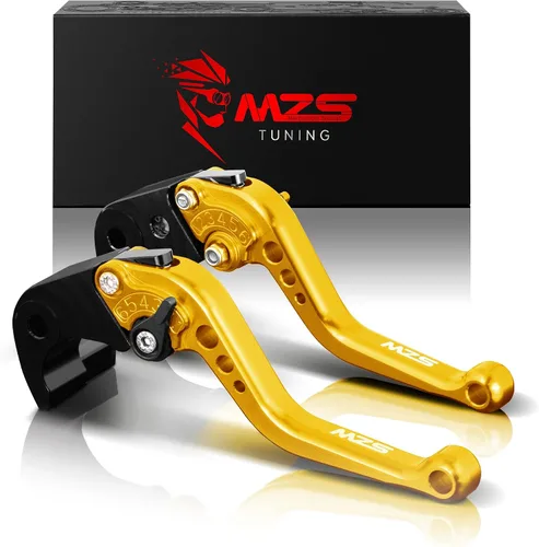Miniatura 10 de MZS Palancas de embrague y de freno, cortas, ajustables, para motocicleta, rojo