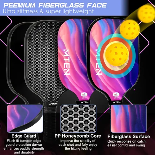 Miniatura 3 de Pickleball Paddles Set of 2 or 4, or Single Paddle – USAPA Approved Fiberglass Surface Pickleball Rackets Set for Men & Women