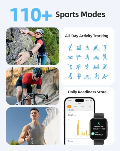 Miniatura 3 de Reloj inteligente Parsonver, reloj 5ATM impermeable para natación, rastreador de actividad física con más de 110 modos deportivos, monitor