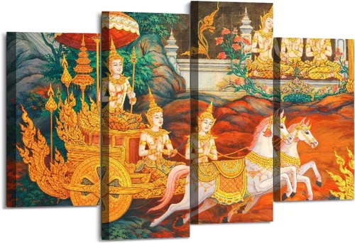 obra maestra de la pintura tradicional tailandesa de estilo lienzo arte de pared pinturas colgantes ilustraciones modernas, impresiones abstractas