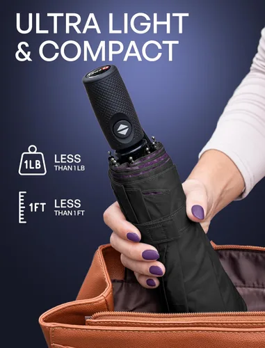 Miniatura 40 de REPEL Windproof Travel Umbrella - Compact & Withstands Winds up to 85MPH , Strongest Premium Auto Folding Umbrella for Rain and Sun - Durable, Light