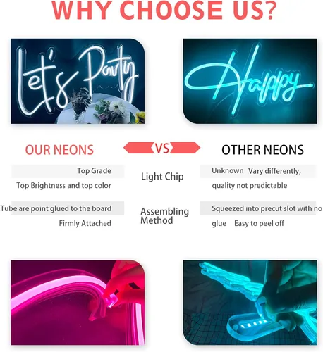 Miniatura 7 de SELICOR Rótulos en luces LED de neón para habitación, boda, fiesta de cumpleaños, letrero de neón para decoración de casa, bar, tienda y logo