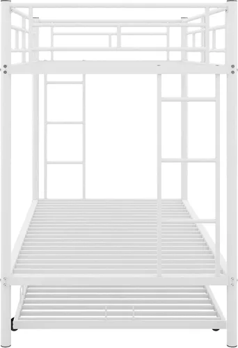 Miniatura 5 de Bellemave Litera individual sobre cama individual con nido, marco de cama de metal con escalera y rieles de seguridad para niños, niñas, niños