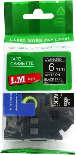 Miniatura 67 de Paquete de 1 unidad LM Tapes LMe511 Premium de 1/4 de pulgada con impresión negra en etiqueta azul compatible con Brother TZe-511 P-Touch, incluye