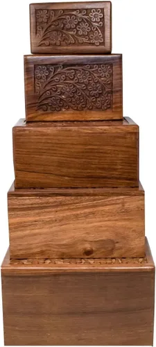 Miniatura 7 de Urna de madera de recuerdo hecha a mano para cenizas, urnas grandes para cenizas humanas, ataúd reflexivo y recuerdo decorativo, homenaje perfecto