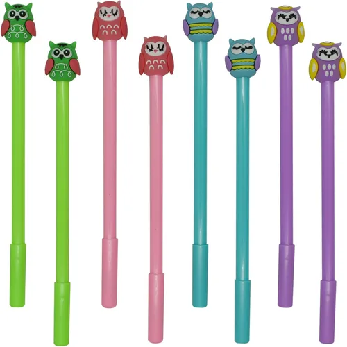 Maydahui 28 bolígrafos con forma de búho, lindos bolígrafos Kawaii de animales, bolígrafo de escritura de pájaros, tinta de gel negra, accesorios de