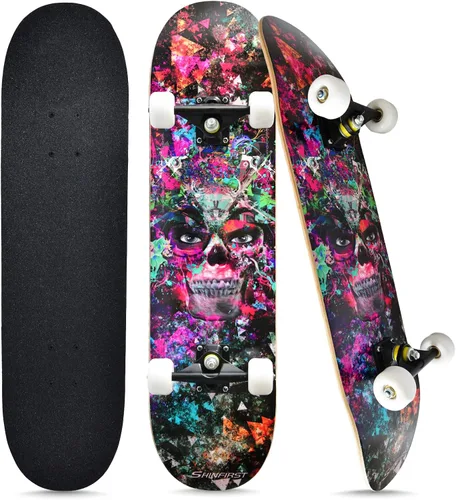 Patinetas para principiantes, niños, niñas, adolescentes y adultos, patinetas estándar completas de 31 pulgadas con cubierta de doble patada de arce