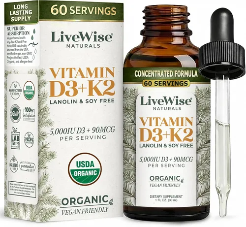 Miniatura 11 de Live Wise Naturals Vitamina para bebés D3 l USDA Orgánica Organic MCT Oil Formula For Kids and Toddler, Easy Absorption, Supports Immune and Bone