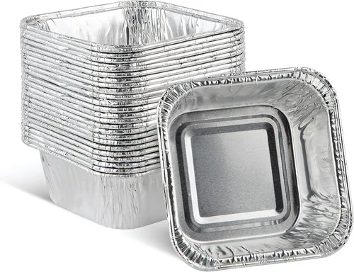Miniatura 13 de PLASTICPRO Moldes desechables cuadrados de papel de aluminio de 8'' x 8'' x 2'' pulgadas para hornear - Utensilios de repostería perfectos