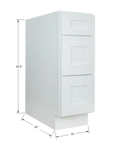 Miniatura 2 de Hollywood Fabiani Design Gabinete de cocina con base de cajón de 15 pulgadas de ancho x 24 pulgadas de profundidad x 34.5 pulgadas de alto