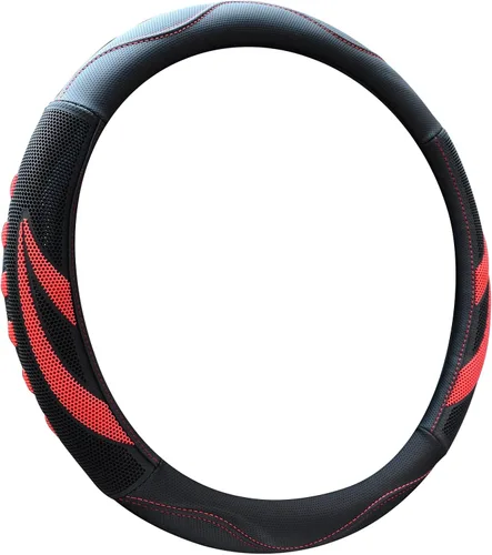 Miniatura 9 de Alusbell - Funda para volante de cuero de microfibra transpirable, protector de volante de coche, universal de 15 pulgadas para mujeres y hombres