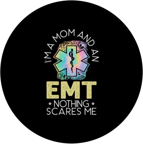 Miniatura 3 de PopSockets para cuidado de la salud paramédico de Soy una mamá y una EMT EMS PopGrip intercambiable