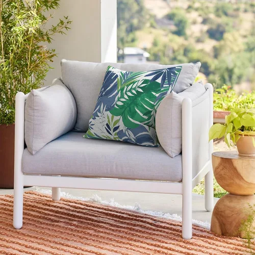 Miniatura 585 de Juego de 2 almohadas para exteriores de 16 x 16 pulgadas, repelentes al agua con interiores, para muebles de patio, hogar, jardín, geometría bohemia
