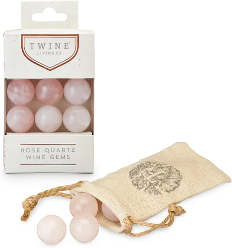 Miniatura 8 de Twine Gemas de vino de cuarzo rosa, enfriadores de bebidas rosas, esferas de piedra de cuarzo rosa pulido real, piedras de whisky, rosa, juego de 6