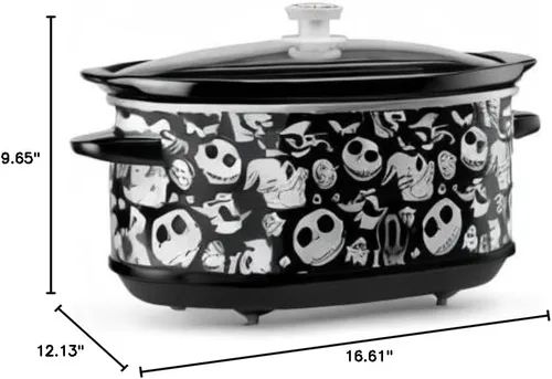 Miniatura 5 de Disney The Nightmare Before Christmas Olla de Cocción Lenta por Select Brands - Electrodoméstico de Cocina de 7 Cuartos - Recipiente de Gres