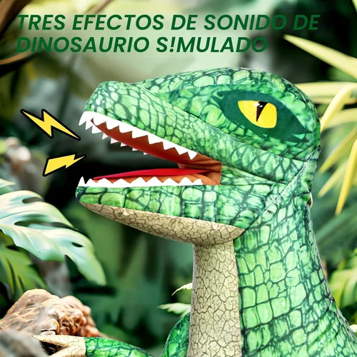 Miniatura 2 de Jovow Juguete inflable de dinosaurio con control remoto de 2.4 GHZ para niños, dinosaurio de juguete eléctrico con rotación de 360°, hacia adelante