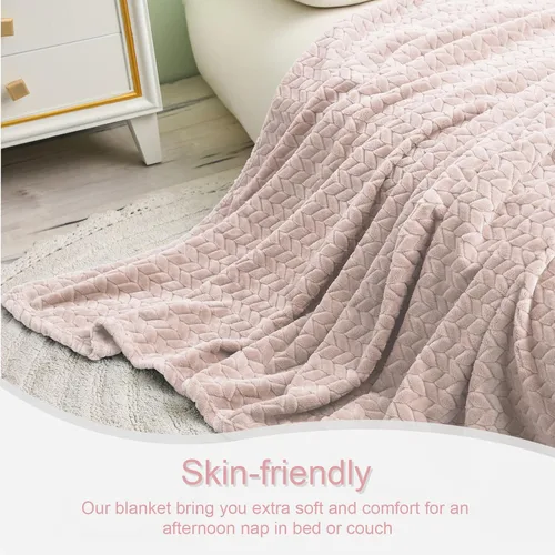 Miniatura 7 de Exclusivo Mezcla - Manta de forro polar para cama tamaño individual, 90 x 66 pulgadas; manta suave y acogedora de franela jacquard, ligera, mullida