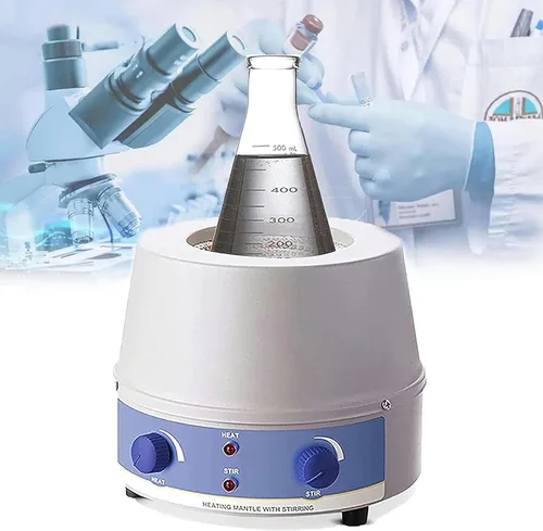 Manto de calefacción con agitador magnético de laboratorio, 100/500/1000/67.6 fl oz mezclador agitador magnético para calentar y agitar, 100-2400 W