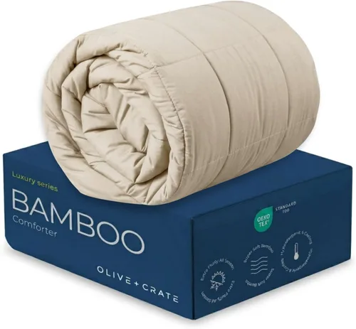 Miniatura 12 de Olive + Crate Cooling Down Alternative Comforter - Hypoallergenic King Size Duvet Insert Lightweight - All Seasons Plush Design Bamboo Comforter