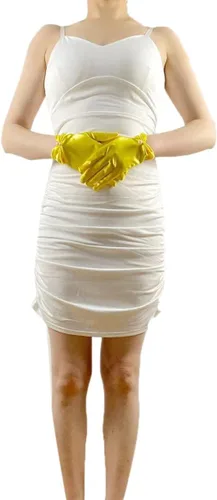 Miniatura 6 de Vestido de novia de satén para mujer, fiesta de ópera, guantes de los años 20, guantes hasta la muñeca