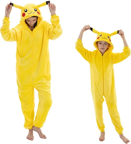 AILMQYJL Pijama unisex para adultos, de franela, para cosplay, caricatura, disfraz de Halloween con capucha, ropa de dormir para el hogar