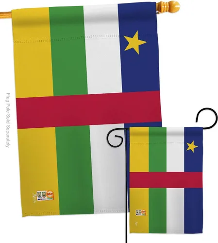 Americana Home & Garden HG140049 Banderas de África Central de la Nacionalidad Mundial Impresiones Decorativas Casa Vertical 28" X 40" 13" 18.5"