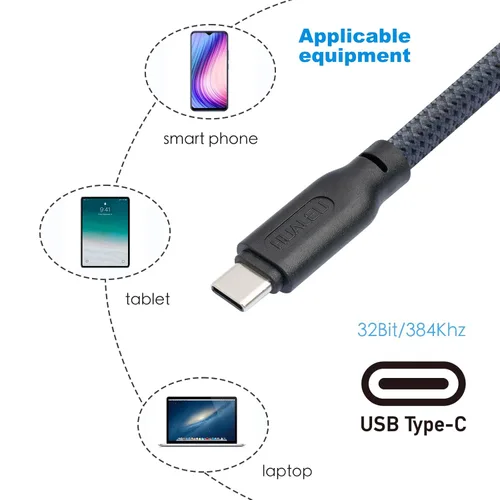 Miniatura 2 de Cable de audio USB C a doble XLR macho - 3.3 pies, estéreo de 32 bits/384 Khz, compatible con teléfonos móviles, altavoces activos y amplificadores