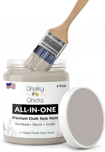 Miniatura 64 de Chalky Chicks - Pintura mate a la tiza, no requiere lijado, 4 onzas líquidas, color gris oscuro (Gun Metal Gray), para muebles, pintura sin Gris